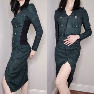 bebe Double-breasted Long Sleeve Suit Dress